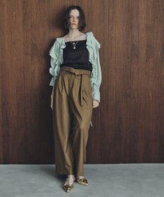 YECCA VECCA ラッフルリボンロングブラウス