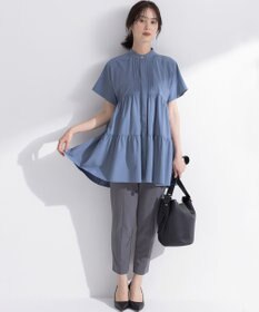 組曲 S スーパーライトストレッチティアード ブラウス