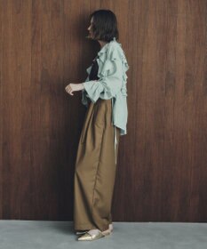 YECCA VECCA ラッフルリボンロングブラウス