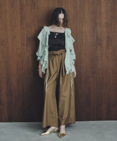 YECCA VECCA ラッフルリボンロングブラウス