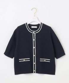 ANY SIS S 【UVカット・洗える】リンクスバイカラー カーディガン