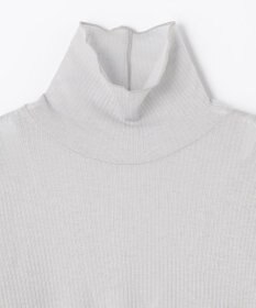 ANY L ウール混リブタートルネックカットソー