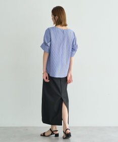 YECCA VECCA パールタックスリーブブラウス