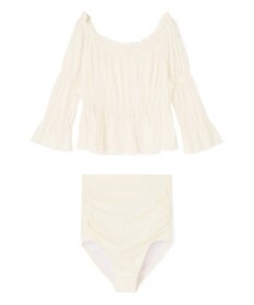 San-ai Resort（三愛水着楽園） パフスリーブトップス付き3点セット水着　9M　【San-ai Resort（サンアイリゾート）】