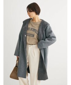 Green Parks フード付き裏ボアロングコーディガン