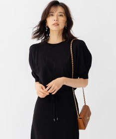 23区 ヴィスコースストレッチ パフスリーブ 半袖 ニット