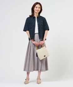 J.PRESS LADIES L 【一枚で着映え】エンブロイダリー ボクシーシャツ