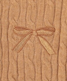 Feroux ケーブル編み×リボン刺繍 ニット カーディガン
