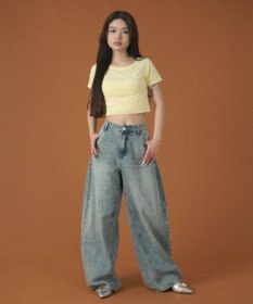 WEGO ラインストーンbackロゴデニム