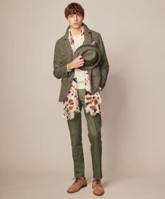 JOSEPH ABBOUD 【イタリア素材/軽量/ストレッチ】バックプリントジャージー ジャケット