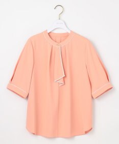 ANY SIS L 【洗える】バイカラーラッフルボウ ブラウス