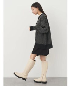 earth music&ecology ダイヤ柄ジャガードカーディガン