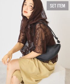 AMERICAN HOLIC 【2点セット】メッシュレース半袖シャツ+スカーフ