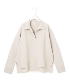 ICB L 【洗える】 シンセティックダブルフェイス スキッパーニットプルオーバー