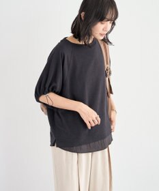 Green Parks 袖ドロストシアー裏毛ドッキングプルオーバー
