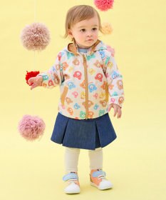 MIKI HOUSE HOT BISCUITS 【80-120cm】カラフルビーンズ 総柄ウインドブレーカー
