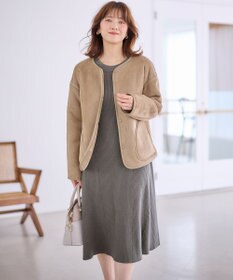 ANY SIS 【洗える】異素材コンビフレアニット ワンピース