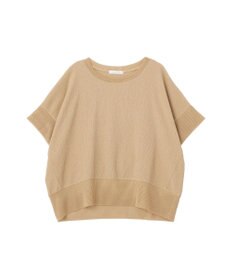 Green Parks シアーリブ切替楊柳プルオーバー