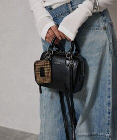 style code 【Ungrid/アングリッド】ケースチャーム付　チェックコンビ ミニボストンバッグ