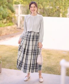 ANY 【ウエストゴム】タックギャザースカート