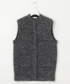 自由区 ツイード調ニット ジレ
