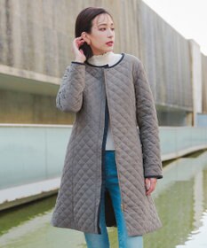 Tiaclasse ピーチスキン2wayキルティングロングコート