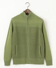 JOSEPH ABBOUD 【洗える】コットンバルキーニットブルゾン スモーキーグリーン系