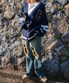 WEGO レタードカーディガン