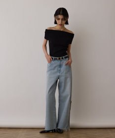 GRACE CONTINENTAL サス付zipデニムパンツ