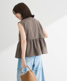 Green Parks 麻調ペプラムｚｉｐベスト