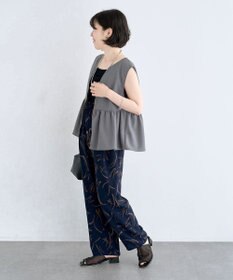 Green Parks 麻調ペプラムｚｉｐベスト