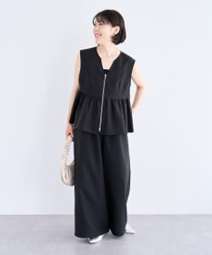 Green Parks 麻調ペプラムｚｉｐベスト