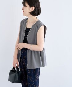 Green Parks 麻調ペプラムｚｉｐベスト