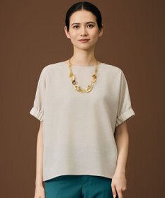 自由区 L 【人気素材・新色追加】ラスティックメッシュドルマンスリーブ Tブラウス