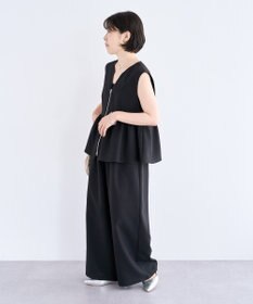 Green Parks 麻調ペプラムｚｉｐベスト