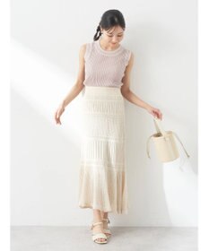 earth music&ecology ノースリーブラインニットプルオーバー