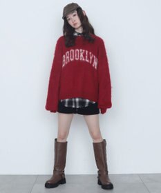 WEGO モヘアタッチBROOKLYNロゴニット