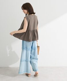 Green Parks 麻調ペプラムｚｉｐベスト