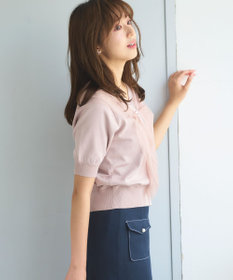 Feroux 【ご好評につき今季も登場！】チュールコンビパフスリーブ ニット