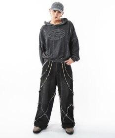 WEGO 【ユニセックス着用ITEM】フリンジデニムパンツ