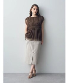 YECCA VECCA チュールギャザーブラウス