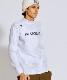 PW CIRCULUS 【裏起毛であたたか】【MEN】Dot camouflage ロングスリーブモックネックT ゴルフ