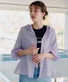 Tiaclasse L 【洗える】シアーパーカーカーディガン