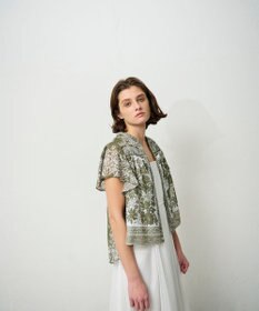 GRACE CONTINENTAL バンダナフレアスリーブブラウス