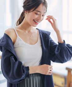 Tiaclasse L 【洗える】シアーパーカーカーディガン