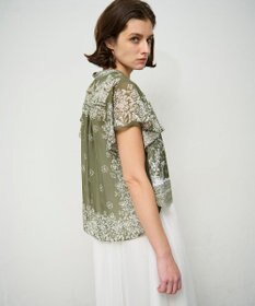 GRACE CONTINENTAL バンダナフレアスリーブブラウス