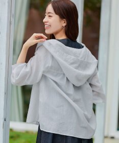 Tiaclasse L 【洗える】シアーパーカーカーディガン