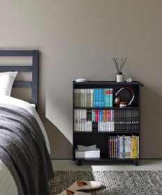 tower ハンドル付き隠せるコミックラック タワー ブラック