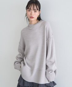 earth music&ecology 【毛玉防止 / 洗濯機洗い可】アンチピリングモックネックバックスリットニット