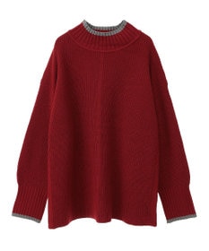 earth music&ecology ライン入りハイネックニットチュニック